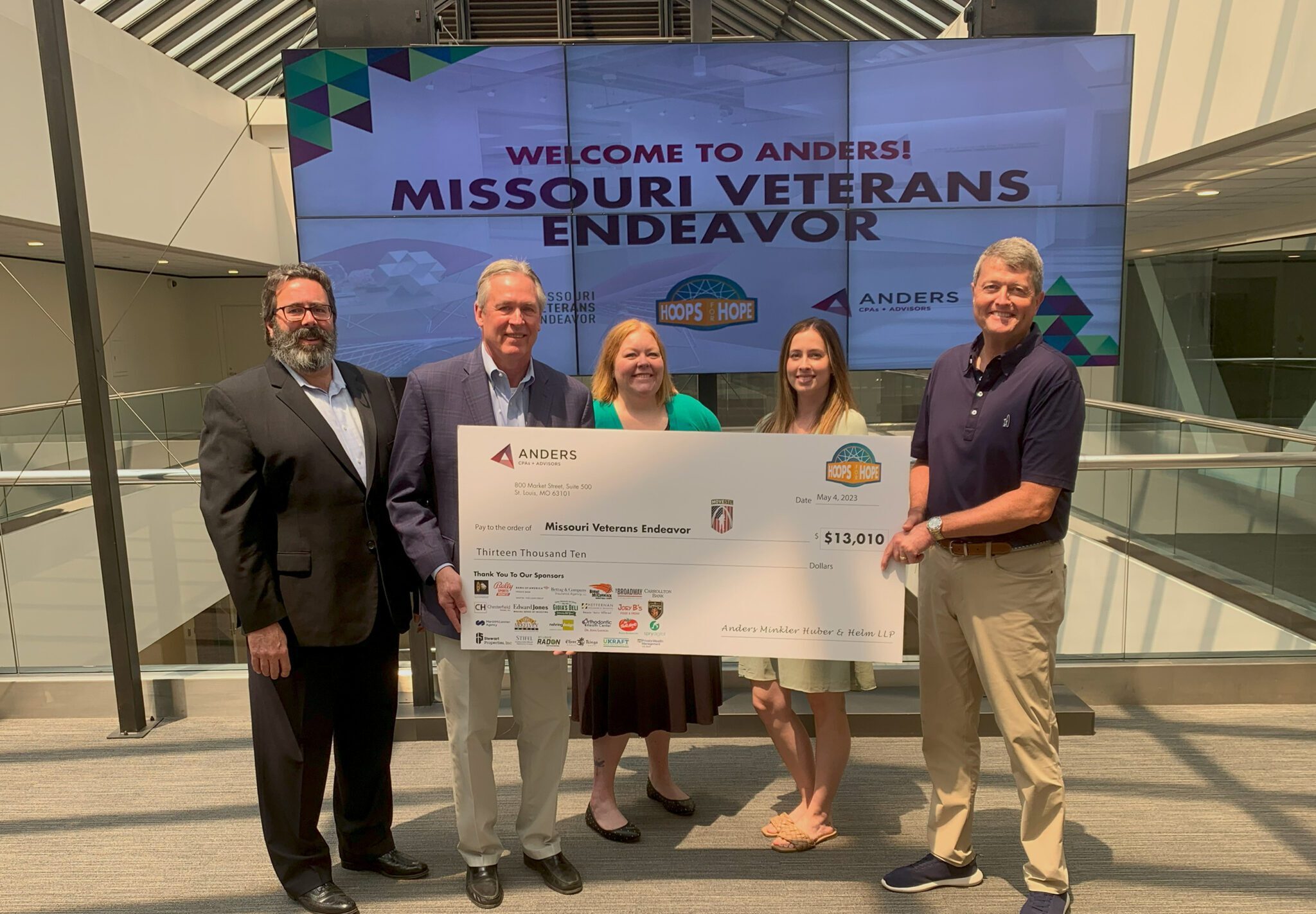 Hoops for Hope Raises $13,010 for Missouri Veterans Endeavor - Anders CPA