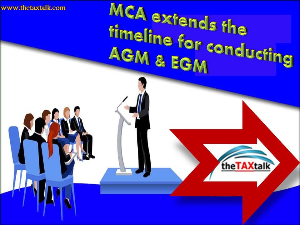 MCA extends the timeline for conducting AGM & EGM