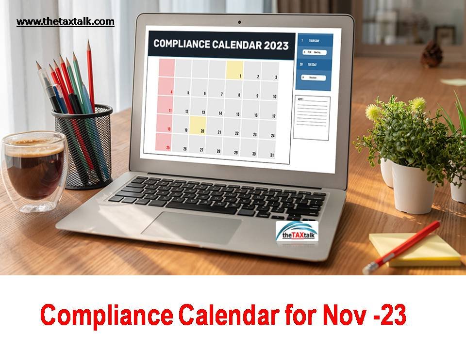 Compliance Calendar for Nov- 23