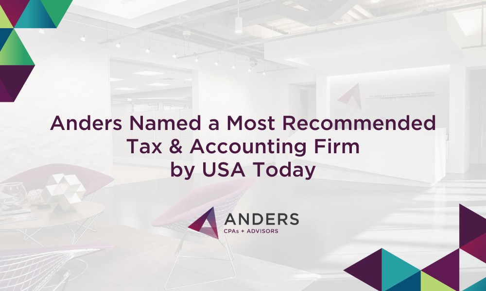 Anders Named a Most Recommended Tax & Accounting Firm by USA Today - Anders CPA