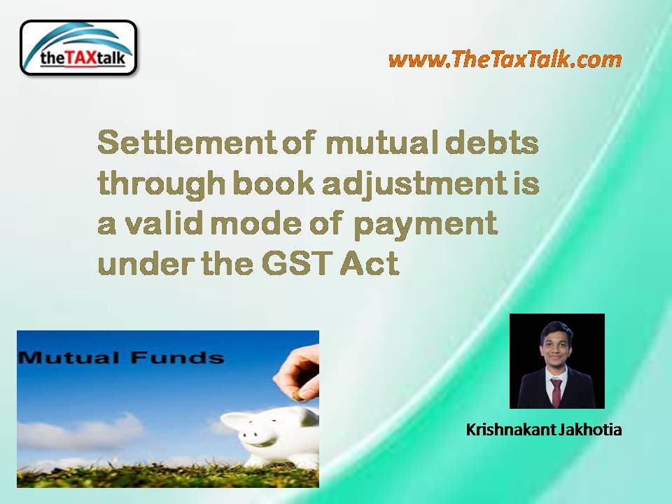 Settlement of mutual debts through book adjustment is a valid