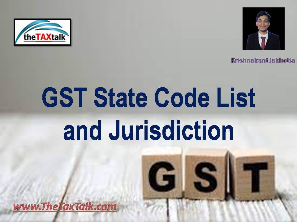 GST State Code List and Jurisdiction